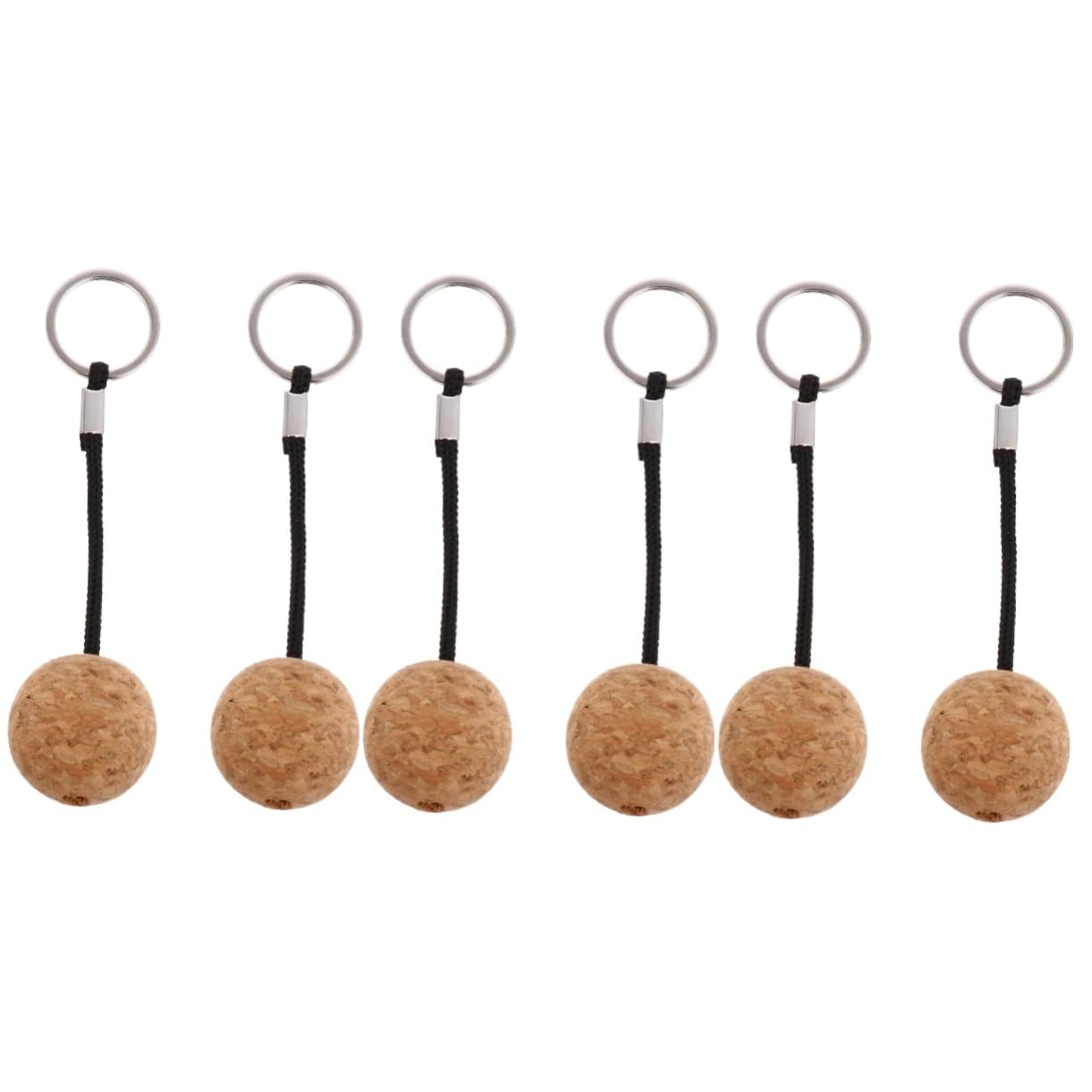 Toddmomy6 Pcs Cork Float Kayaking Keychain Water Buoyant Key Ring Floating Cork Keychain Float Keychain Fishing Keyring Surfing Keychain Marine Sailing Keychain Sports Wooden Boating