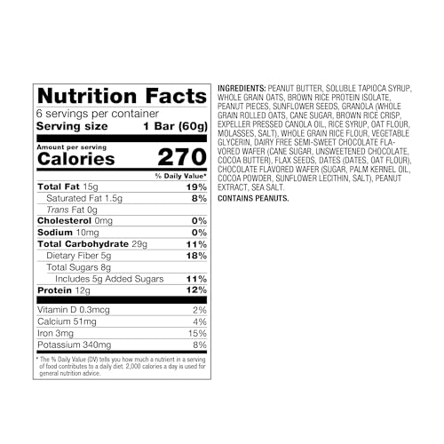 Image of PBfit Peanut Butter Cocoa Drizzle Energy Bars, 12g Protein, 5g Fiber, Gluten Free, Vegan, Plant-Based, Non-GMO, 2.1 Oz (Pack of 12)