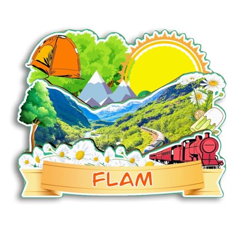 Imán decorativo de madera Flam Noruega 3.5 pulgadas miniatura 1