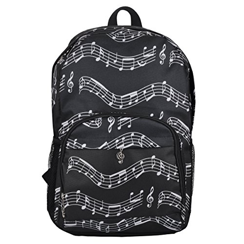 Punk Oxford Mochila con diseño de notas musicales  para la escuela  Niños y Niñas