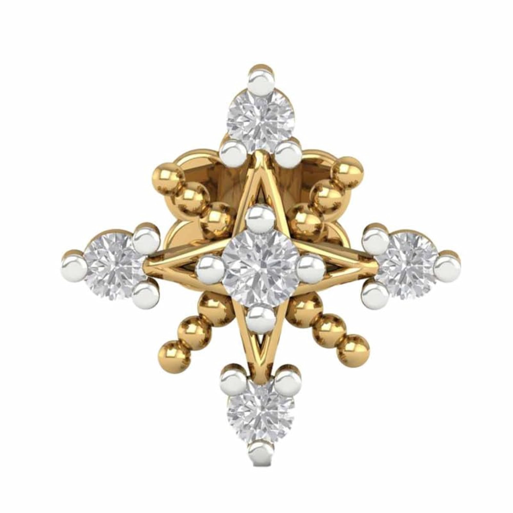 Women's 14K/18K Gold Diamond Nosepin, Screw Design