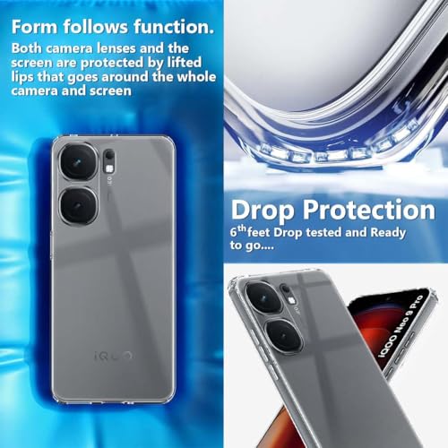 Image of XIVY Crystal Clear Hard Case Cover for iQOO Neo 9 Pro 5G - Ultra Hybrid Transparent Shockproof Back Cover with Anti-Yellow | Camera Protective Case