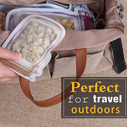 Image of Mason Jar Bottles Bags, Ziplock Bags for Fridge Storage, Bottle Shape Storage Pouch, Mason Jar Bottle Bags Plastic Storage Pouch Airtight Seal Storage Bags Leakproof Food (15)