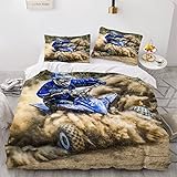  OENISE Housse de Couette 140x200 Enfant Moto VTT Parure de Lit 1 Personnes Ado Fille 3 Pièces avec Fermeture Éclai et 2 Taie d\'oreiller 3D Plage Douce Microfibre Ensemble de Literie