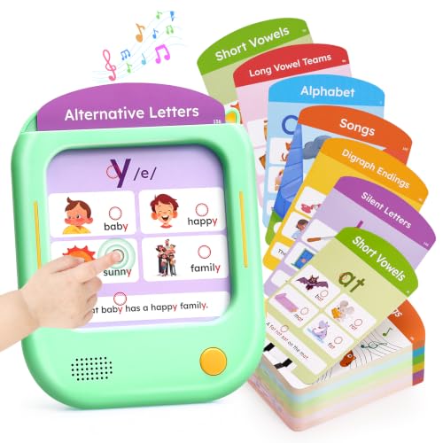 Image of JoyCat Phonics Learning Tablet, 156 Pages Talking Flash Cards | Learn to Read with 5 Level Progress Phonic Educational Toy, Screen-Free Learning Tablet Birthday Gift for Boys Girls Ages 3-8