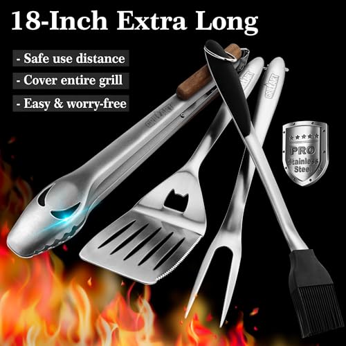 GRILLART 18Inch BBQ Tools Set