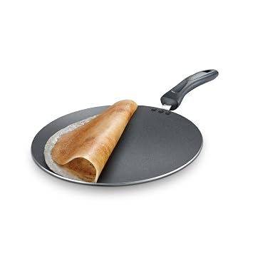 Judge By Prestige 30Cm Thick Gauge Non-Stick Tawa |Gas & Induction Compatible |Metal Spoon Friendly, Black
