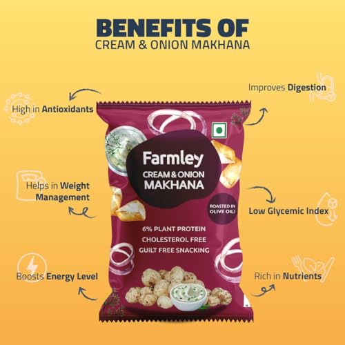 Image of Farmley Cream & Onion Makhana | Roasted In Olive Oil | 51g