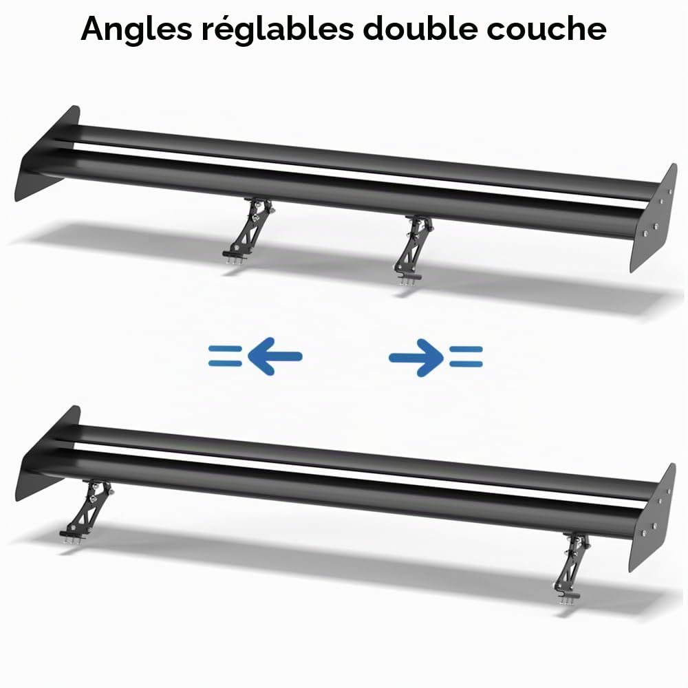 Aileron arrière universel double couche réglable aileron arrière Wing GT Racing Drift Spoiler arrière Aile arrière universel en aluminium modification du véhicule