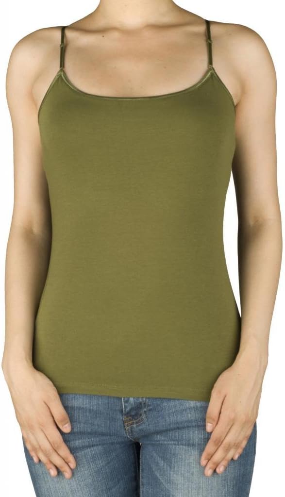 ACTIVE BASIC Women Built in Inner Bra Spaghetti Cami Adjustable Straps