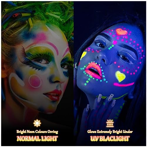 LOPHE Neon Liquid Eye Liner, 8 Colors Waterproof Smudgeproof Long Lasting Matte Eyeliner Set, Colorful Fluorescent Rainbow Eyeliner, Glow In UV Liner Pen, Eye Face Paint Makeup for Daily Halloween - Image 8