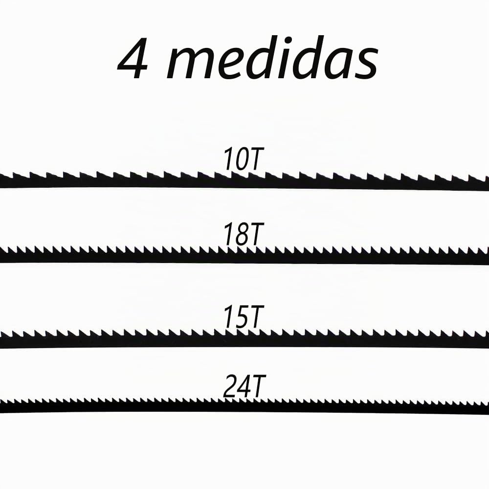 24 Piezas 133mm Hojas de Sierra de Marquetería 10/15/18/24 Dientes Hojas Sierra Marqueteria Dientes Hojas de Sierra de Corte Fino Estándar Para Cortar Madera,Tubos de Pvc,Planchas de Espuma