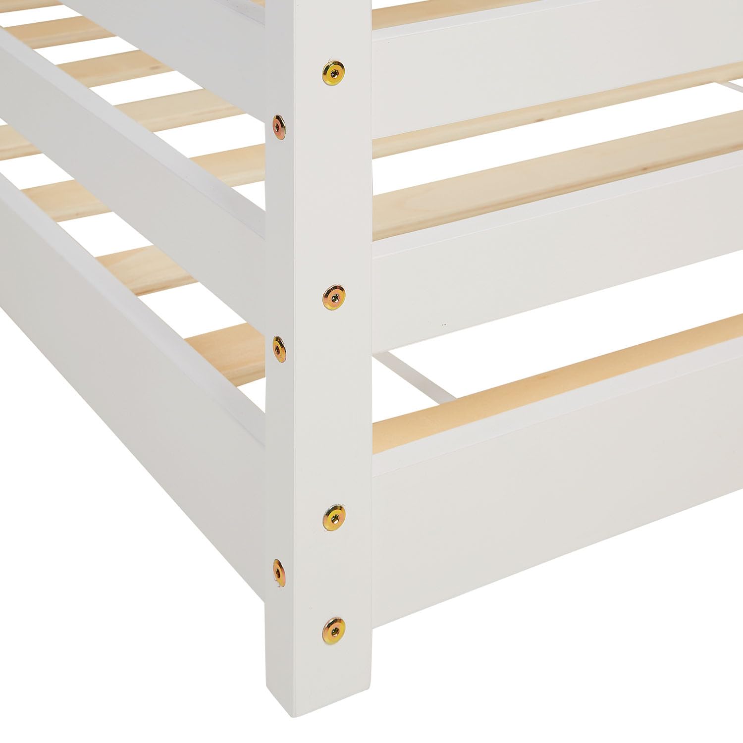Homestyle4u Lit d'enfant 90x200 cm Lit Cabane Montessori avec Barriere
