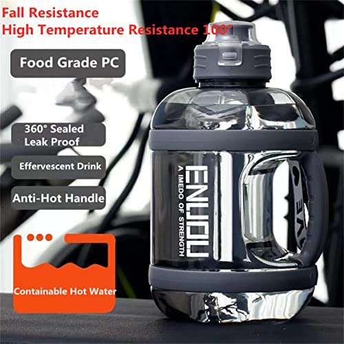 Image of Plastic 2200Ml Water Bottle Unbrecable with Measurement Leakproof Durable Non-Toxic Aesthetic with Time Marker-(Multicolor) (Blue)