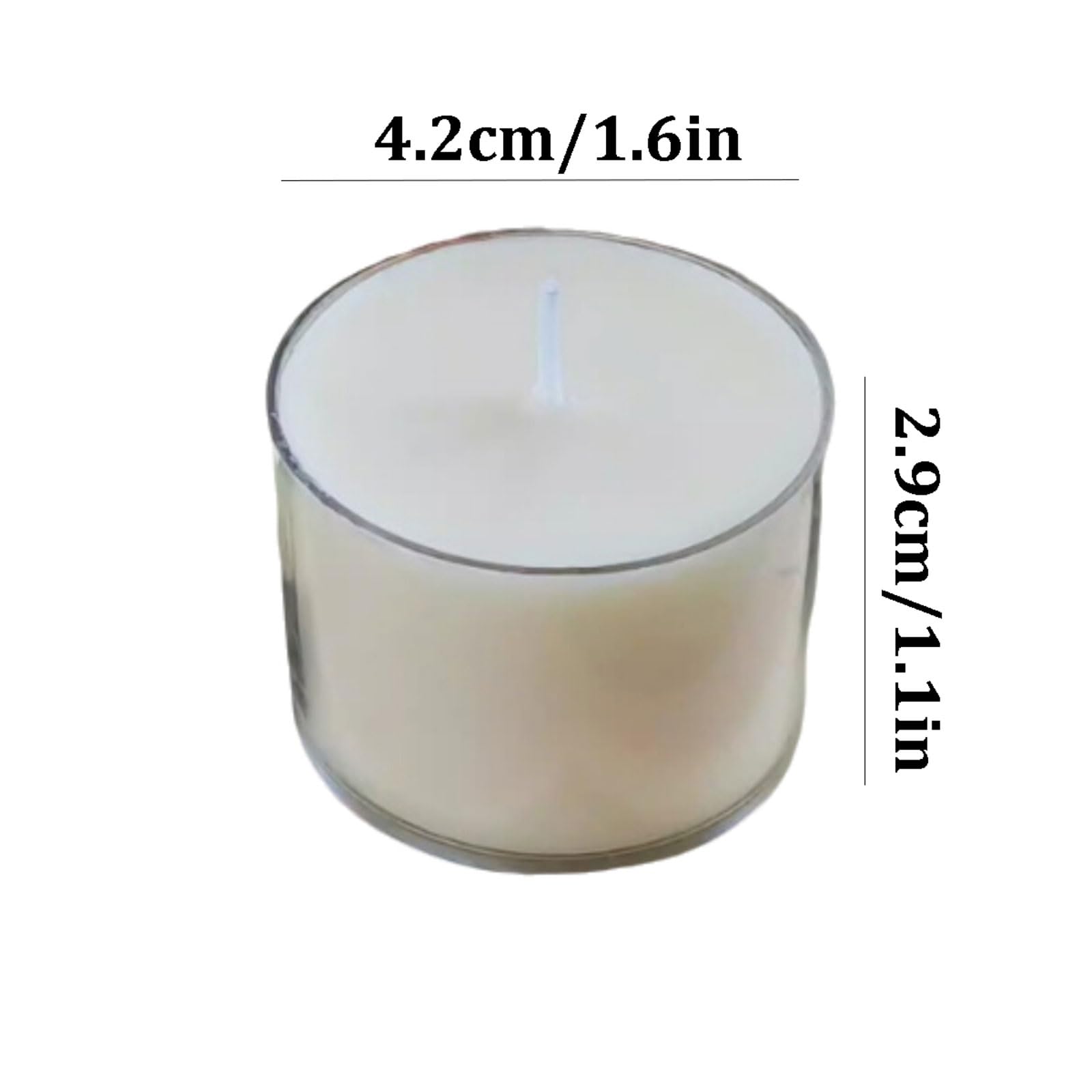 Exquisito Velas de plástico hechas con ghee vegetal Natural y mecha de algodón, velas en tarro sin perfume, quemadura limpia, 12 Uds. meloso(Weiß)