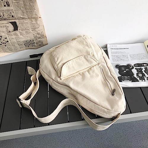 Canvas Sling Crossbody Bag for Women Men, Daypack Sling Bags Travel Casual Hiking Small Chest Shoulder Purse Bag Outdoor2