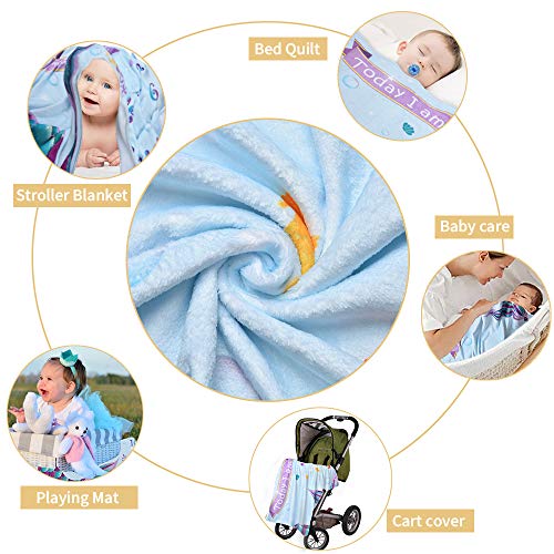 Wernnsai Mermaid Baby Milestone Blanket - Fleece Weekly Monthly Blankets For Girls Newborn Infant Baby Shower Birthday Xmas Gift Photography Background Prop , 60” × 40” #TOP6