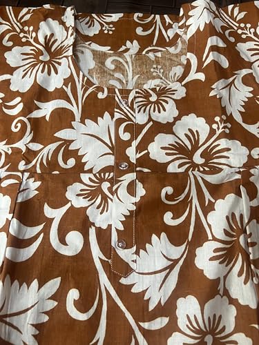 Image of OFEEFAN Women's Plus Size Cotton Nighty, Printed Full Length Maxi Night Gown, Soft Breathable Nightdress Sleepwear for Curvy Women, 3XL to 7XL