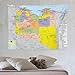 Libya Map Posters World Map Tapestry Paintings Wall Art Print Tapestries Room Hanging Picture Modern Home Decor 60