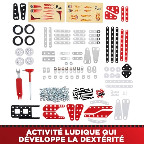 Bandai Meccano Véhicules de Course 10 en 1 Coffret de Construction 10 Modèles 225 pièces Outils Notice Kit Activité Assemblage Voiture Avion Bateau Course Jouet Enfant et+ APM20104 - vue 5