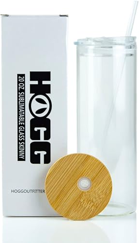 Miniatura 2 de Hogg Caja de vaso delgada sublimable de vidrio transparente de 20 onzas (paquete de 25) para bricolaje, personalizable, añade logotipo, vinilo,