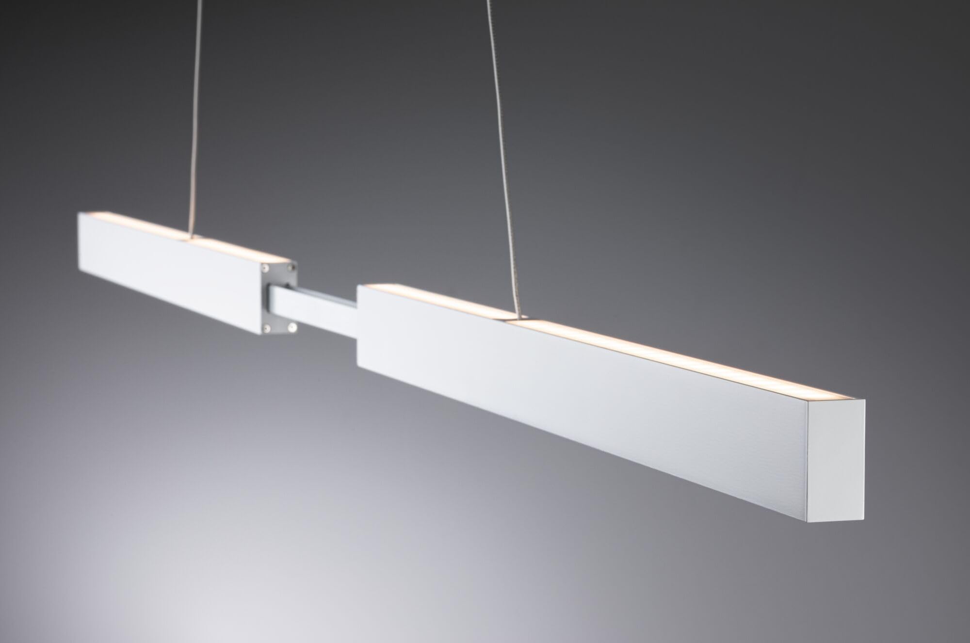 Paulmann 79889 Luminaria colgante LED Aptare, incl. 1x18/1x18W, reg., lámpara de techo, blanco mate, mateado, lámpara colgante, metal, péndulo, 2700K