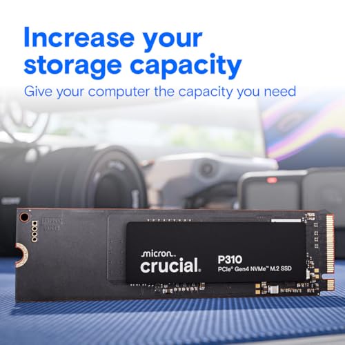 image for Crucial P310 500GB SSD, PCIe Gen4 NVMe M.2 2280, Up to 6,600MB/s, for 