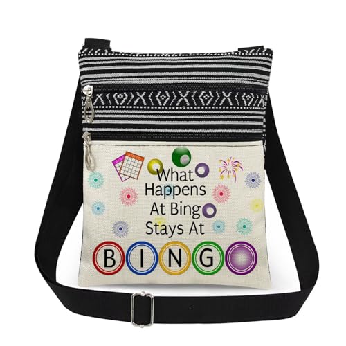 XiaoGalaee Bingo Player Game Night Women Crossbody Bag Colorful Bingo
