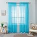 Drape/Panels/Scarves/Treatment Beautiful Sheer Voile Window Elegance Curtains Scarf for Bedroom & Kitchen Fully Stitched and Hemmed, Set of 2 Turquoise Blue (Turquoise, 84" Inch Long)