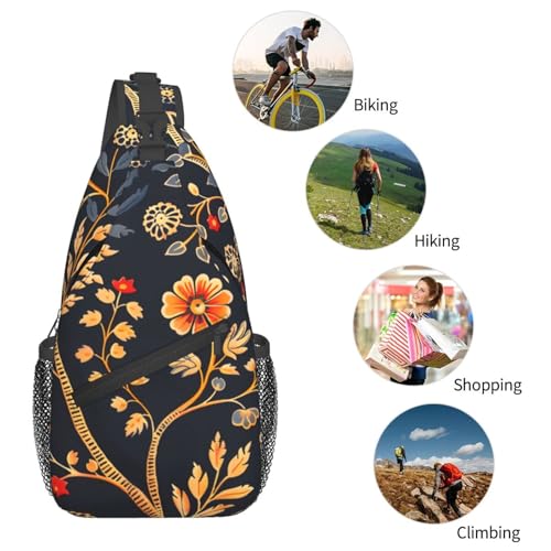 Bolso bandolera Ethnic Style Flower para mujer y hombre miniatura 6