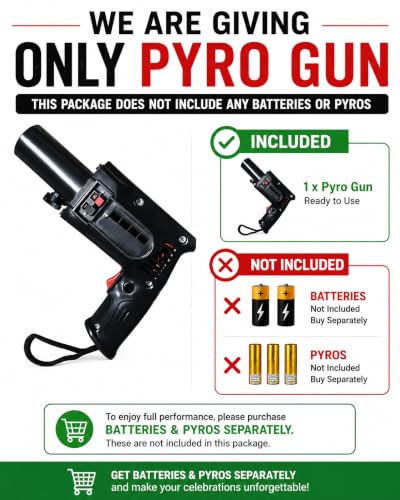 Image of Handheld Pyro Musket /Party Musket, Cold pyro Musket for Private Parties, Functions, Events, Wedding Party & All Kind of Celebrations | Pyros & Batyteries are Not Included | Black | Pack of 2