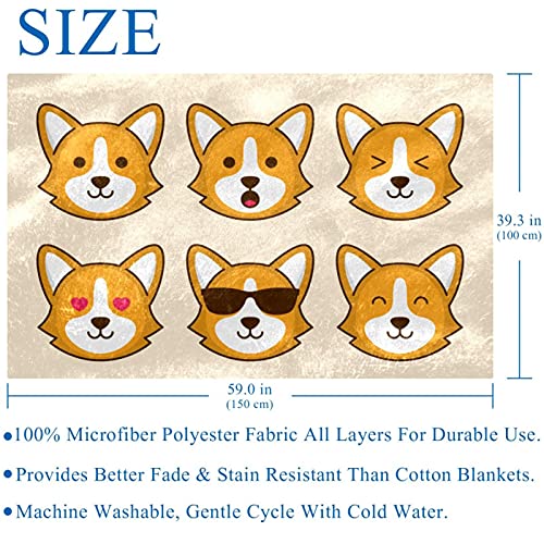Couverture Corgi 150x100 cm douce et chaude pour lit et canapé - 6