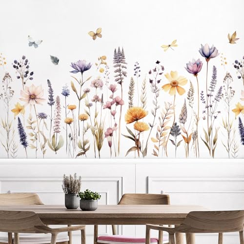 Vinilos decorativos flores bohemias 2 piezas 11.8 x 35.4 in