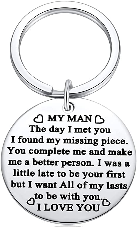 Couple Key Chain Gifts for Him Her-Husband for Girlfriend Boyfriend Wife Keychain Gifts for Anniversary Birthday Wedding Gifts from Wifey Hubby Valentine Day Gifts-I Love You Most The End I Win-picture-49