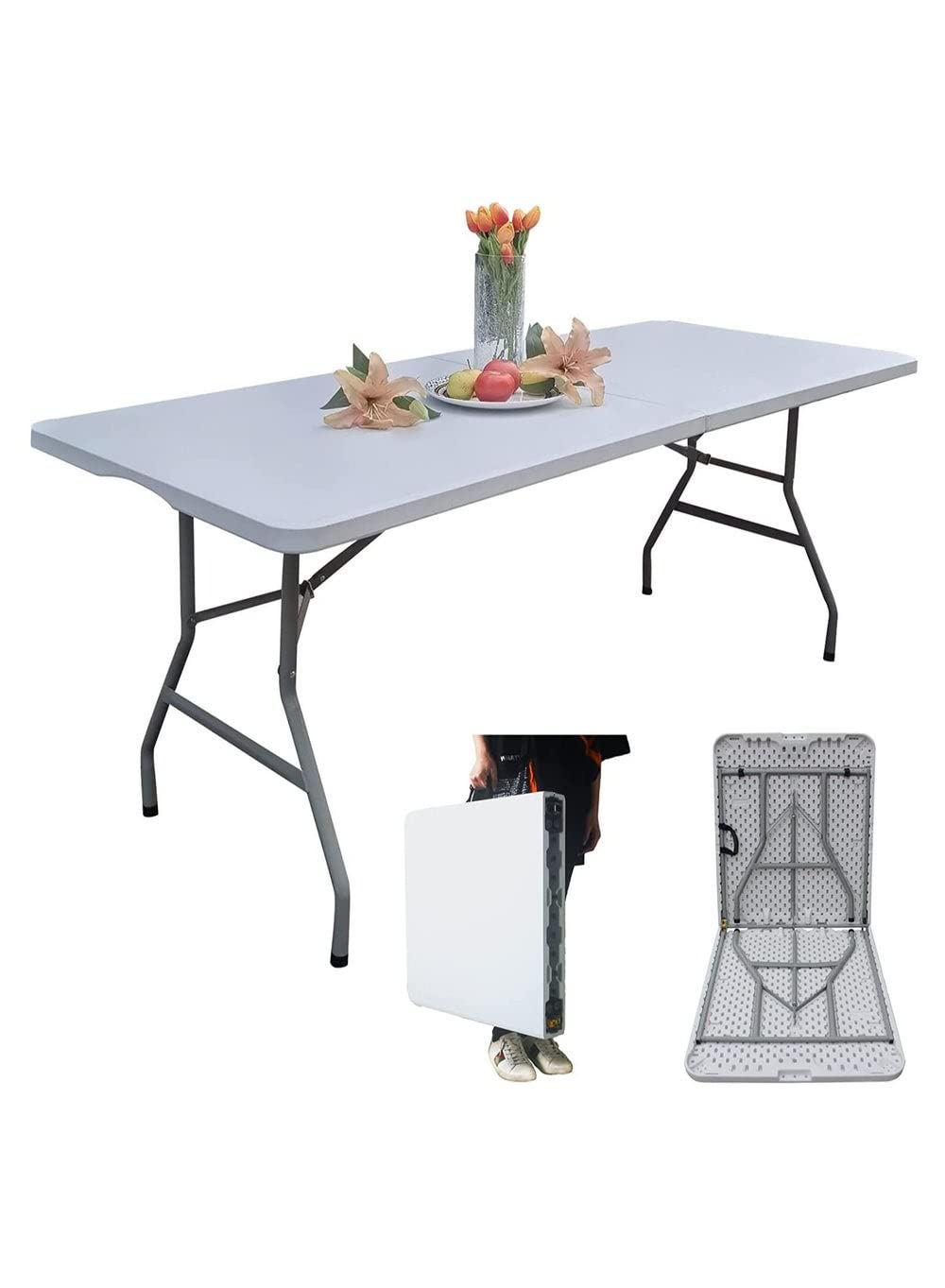 Buy Dubai Gallery 6Ft Table, Folding Utility Table, FoldInHalf
