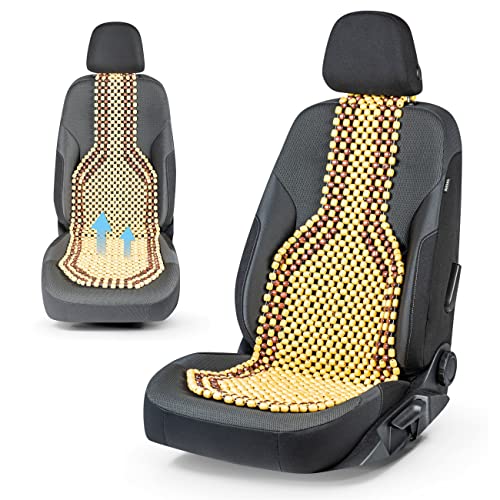 Walser CarComfort Funda de Asiento de Cuentas de Madera, Funda de Asiento de Cuentas de Madera, Funda de Asiento de Coche de Masaje de Madera...