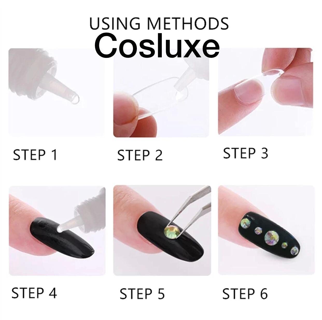 Cosluxe Professional Strong Nail Glue for Fake Nails - Nail Tips 3g (Pack of 3)