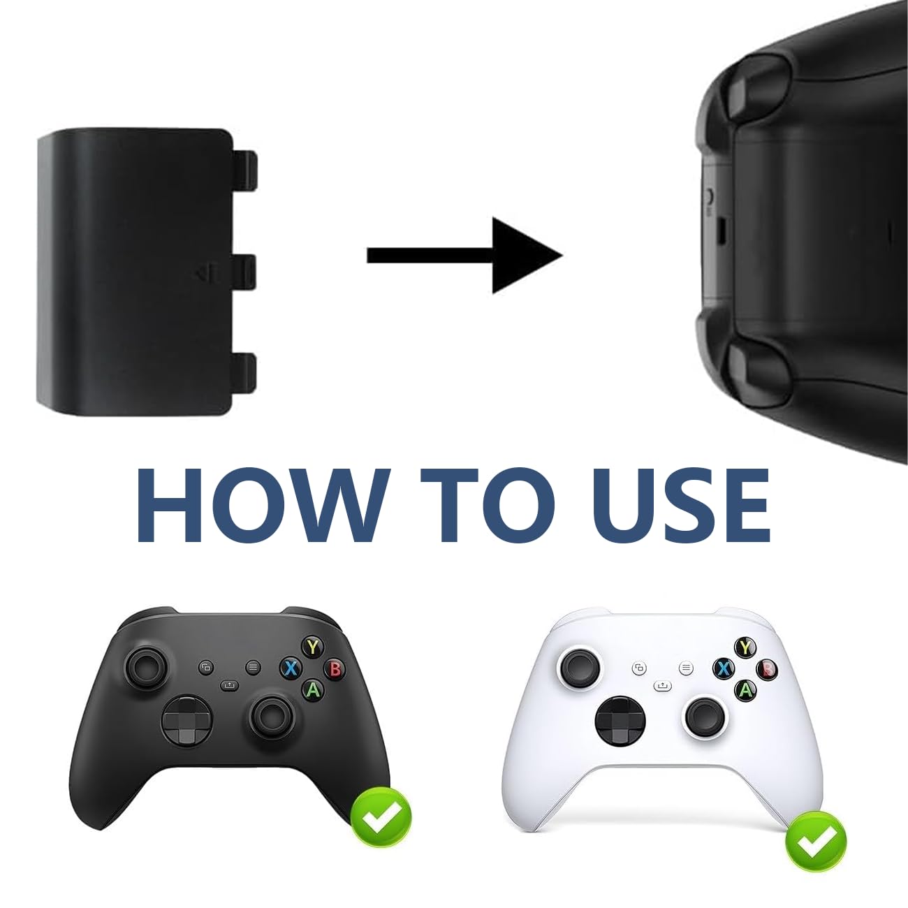 Paquete de 4 cubiertas traseras de batería compatibles con el controlador inalámbrico Xbox One, parte de la cubierta del controlador, parte trasera de batería de repuesto