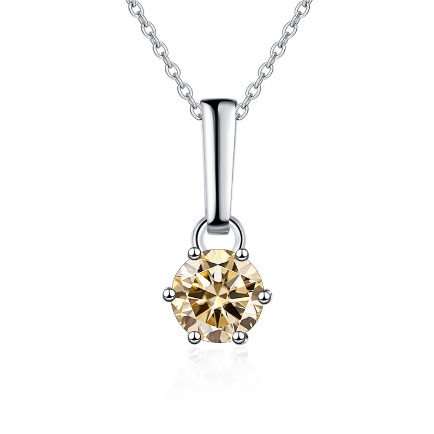 Pendentif moissanite ronde D de qualité joaillerie supérieure
