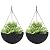 LA JOLIE MUSE Hanging Planters for Outdoor Plants, Large Hanging Planter with Drain Holes, Black Hanging Flower Pots (13.2 Inch, Set of 2)