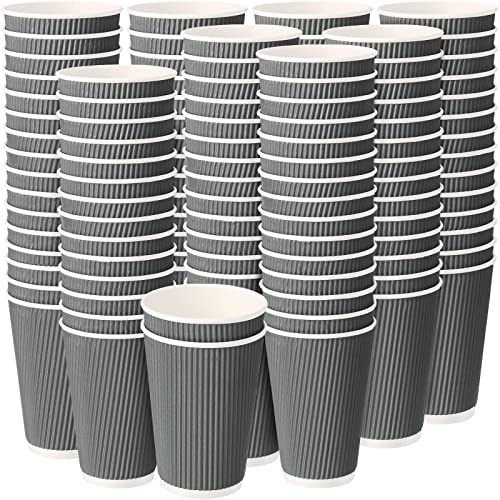 EBOOT 200 Pack Disposable Coffee Cups 16 oz Togo Hot Paper Coffee Cup