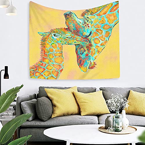 Tapiz de pared decorativo KnSam: tapices de jirafa en poliéster 150x130 cm 8