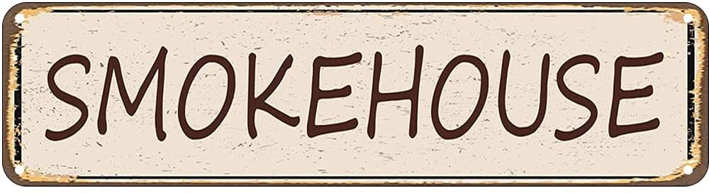 SmokeHouse Retro Tin Signs Aluminum Metal Sign for Kitchen Home Garden Wall Bar Cafe Decor 4x16 Inch
