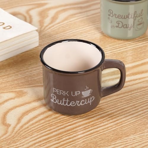 Image of Nestasia Ceramic Stackable Cups Set of 4 (170ml Each) - Quirky Quotes Tea & Coffee Cups with Glossy Finish | Microwave & Dishwasher Safe Mugs - Ideal for Gifting (Colourful)