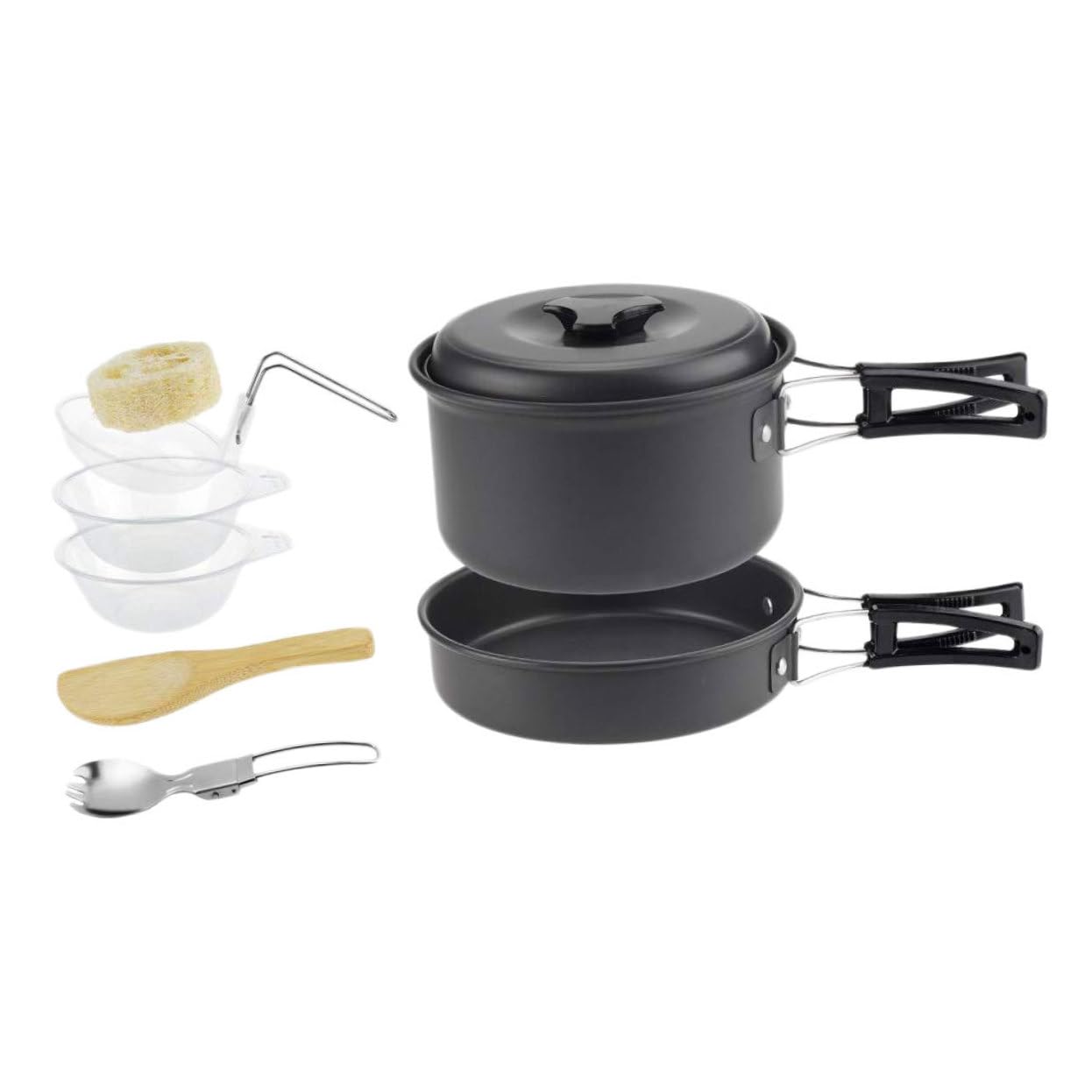 BRIGHTFUFU Portable Cookware Set Lightweight Camping Cookware Camping Gadgets for People Outdoor Cooking Utensils