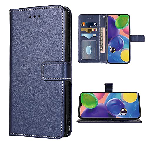 FDCWTSH Compatible with Samsung Galaxy A71 (4G) Wallet Case Wrist Strap Lanyard Leather Flip Cover Card Holder Stand Cell Accessories Phone Cases for Glaxay A 71 Gaxaly 71A S71 A715F Blue -  Samsung A71 4G-CA