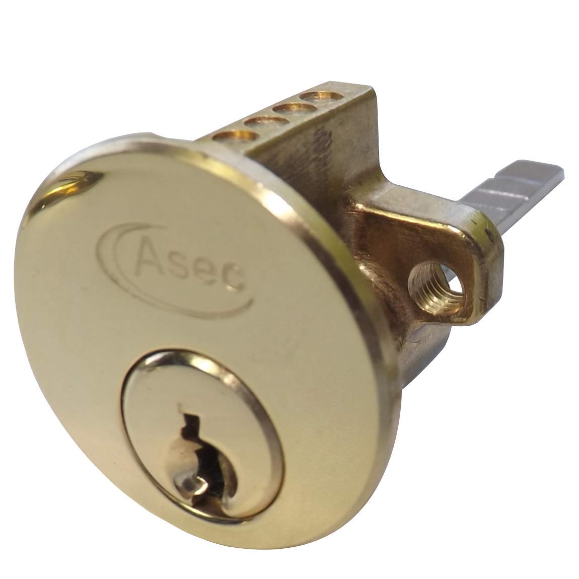 Asec Chrome 5-Pin Rim Cylinder - Plated (Boxed)