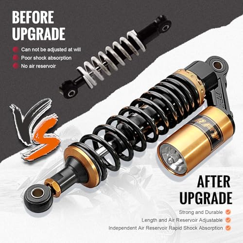 Image of GZYF 12.6 inch 320mm Universal Motorcycle Rear Air Shock Absorbers Adjustable Go Kart Suspension for HONDA for Suzuki for Kawasaki for Yamaha ATV Go Kart Quad Dirt Sport Bikes Black & Gold