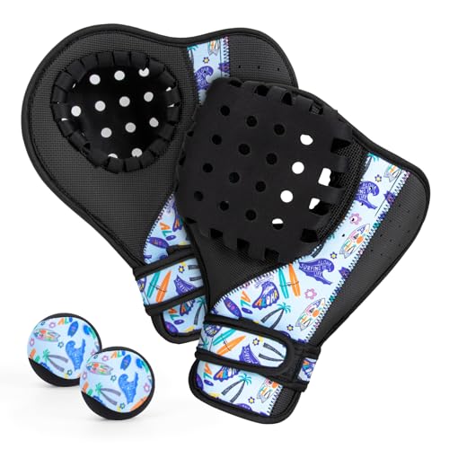 LEMEWEL Water Baseball Glove and Ball Set Pool Baseball Water Gloves with 2 Catch Gloves & 2 Floating Balls Water Baseball for Youth & Adults Pool Sports for Beach Baseball Games