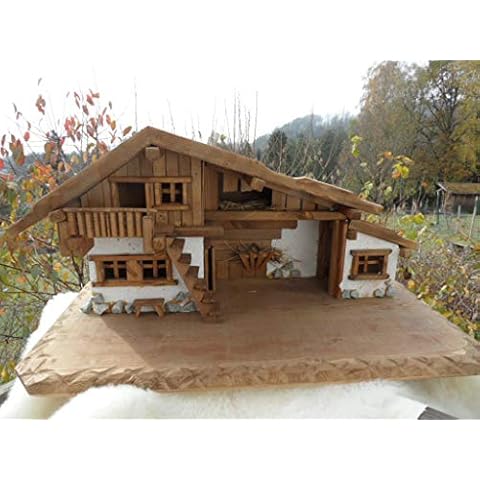 Mehrere verschiedene wunderschöne Handgefertigte Weihnachts-krippen wahlweise mit / ohne Figuren, große und kleine Krippen, Tischkrippen, Holz Schreinerarbeit Handarbeit Krippen-stall jede ein Unikat Cover